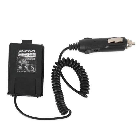 Baofeng Battery Eliminator Car Charger for 5R Series
